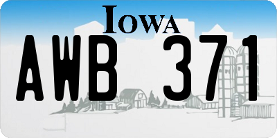 IA license plate AWB371