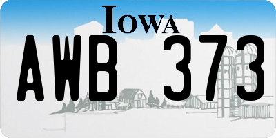 IA license plate AWB373