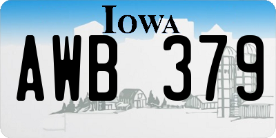 IA license plate AWB379