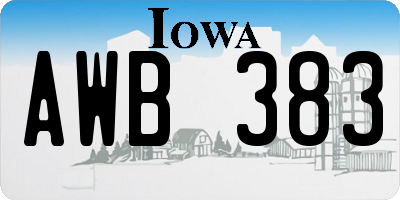 IA license plate AWB383