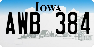 IA license plate AWB384