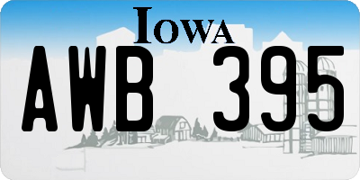 IA license plate AWB395