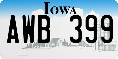 IA license plate AWB399
