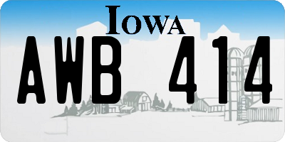 IA license plate AWB414