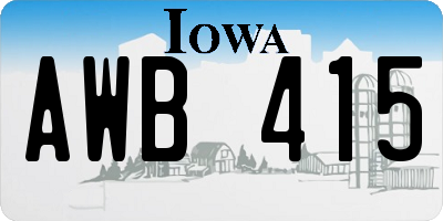 IA license plate AWB415