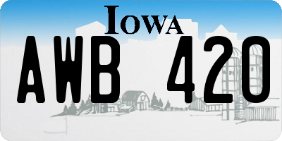 IA license plate AWB420
