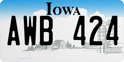 IA license plate AWB424