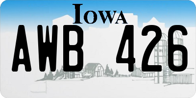 IA license plate AWB426