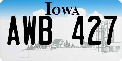 IA license plate AWB427