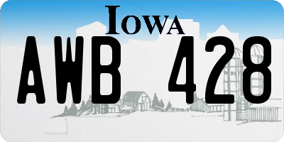 IA license plate AWB428