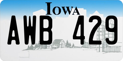 IA license plate AWB429