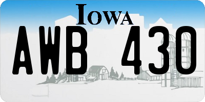 IA license plate AWB430