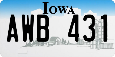 IA license plate AWB431