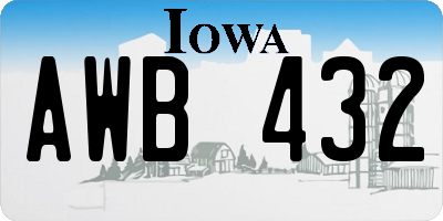 IA license plate AWB432