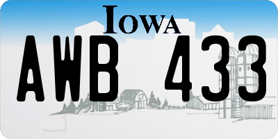 IA license plate AWB433