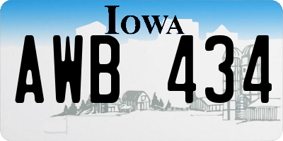 IA license plate AWB434
