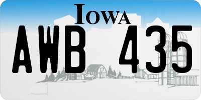 IA license plate AWB435