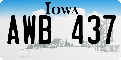 IA license plate AWB437