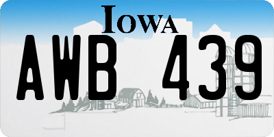 IA license plate AWB439