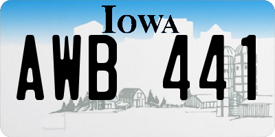 IA license plate AWB441