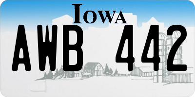 IA license plate AWB442