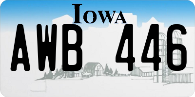 IA license plate AWB446