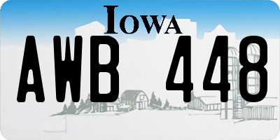 IA license plate AWB448