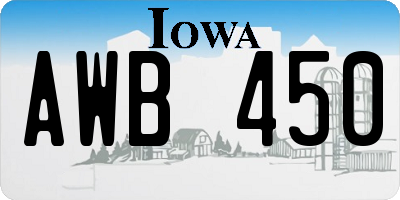 IA license plate AWB450