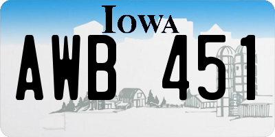 IA license plate AWB451