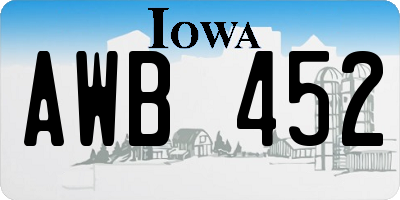 IA license plate AWB452