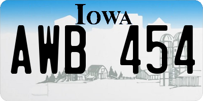IA license plate AWB454