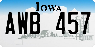 IA license plate AWB457
