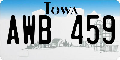 IA license plate AWB459