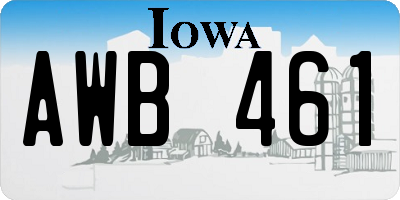IA license plate AWB461