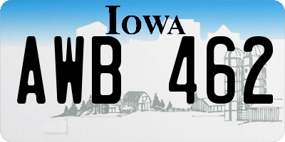 IA license plate AWB462