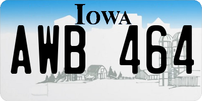 IA license plate AWB464