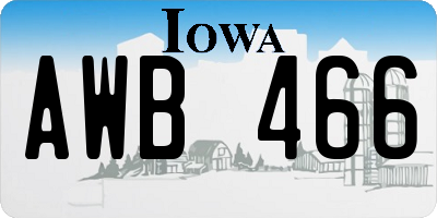 IA license plate AWB466