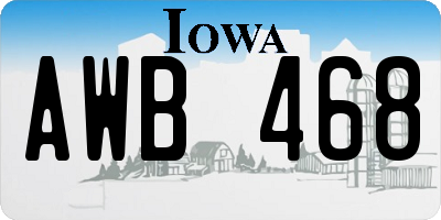 IA license plate AWB468