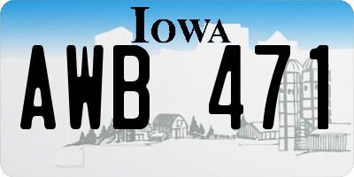 IA license plate AWB471