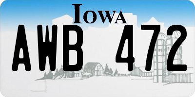 IA license plate AWB472