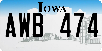 IA license plate AWB474