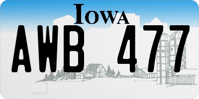 IA license plate AWB477