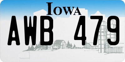 IA license plate AWB479
