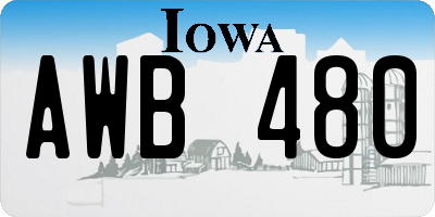 IA license plate AWB480