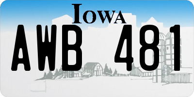 IA license plate AWB481