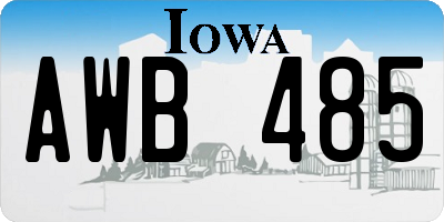 IA license plate AWB485