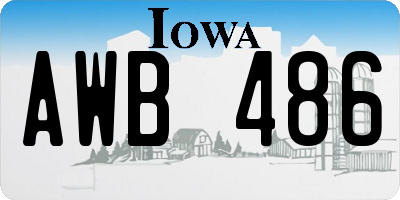 IA license plate AWB486