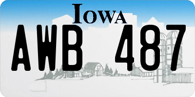 IA license plate AWB487