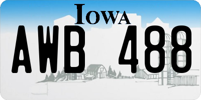 IA license plate AWB488