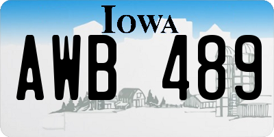 IA license plate AWB489
